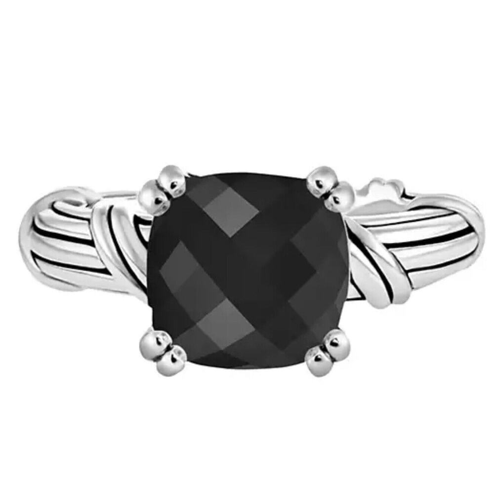 Peter Thomas Roth Onyx Ring, 4 cts. t.w. Sterling Silver Luxury Designer Size 7